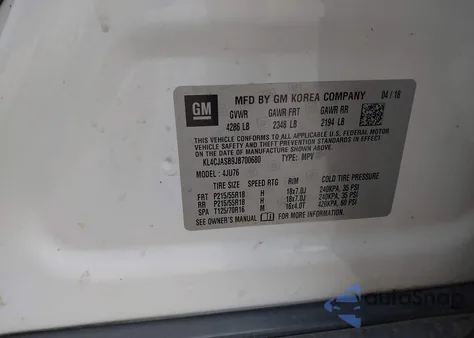2018 Buick Encore Preferred from USA, damaged, VIN KL4CJASB9JB700680